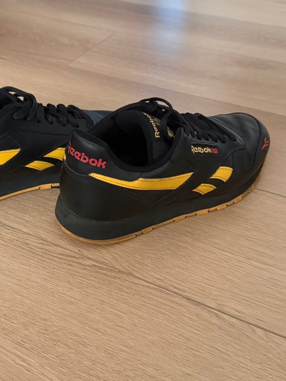 Reebok Gold Black and Red Sneakers